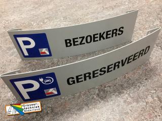 Parkeerbord gebogen, wandbevestiging